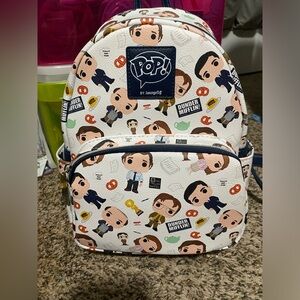 Loungefly Pop The Office Dunder Mifflin Characters All Over Mini Backpack